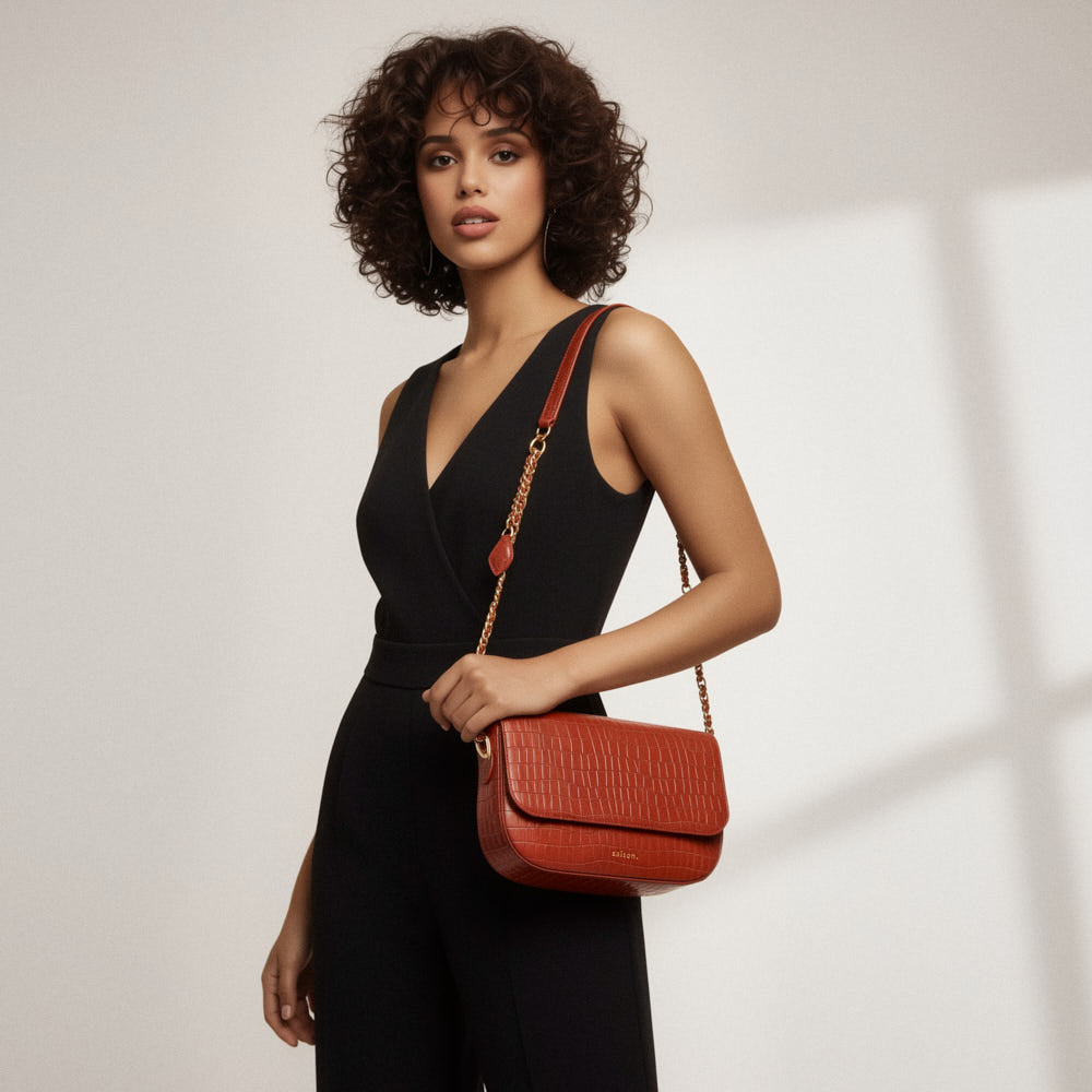 Sac porté épaule Alice - Brique
