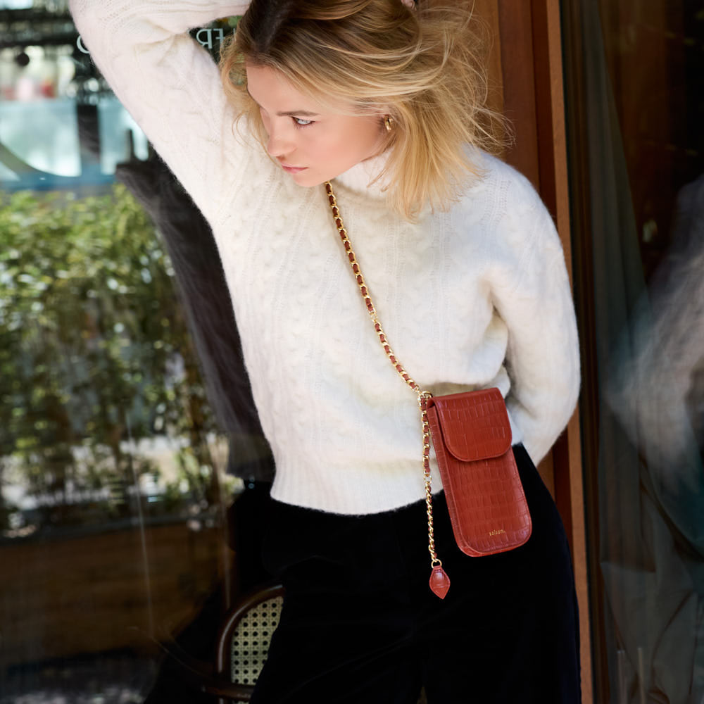 Pochette smartphone Chloé - Brique