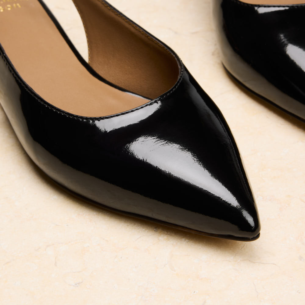 Ballerines slingback Séraphine - Noir verni