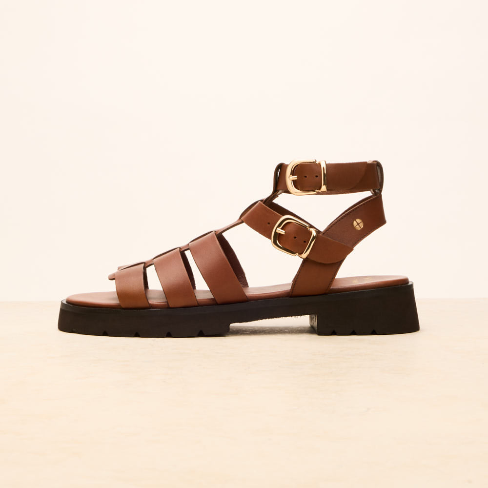 Sandales Jeannette - Cognac