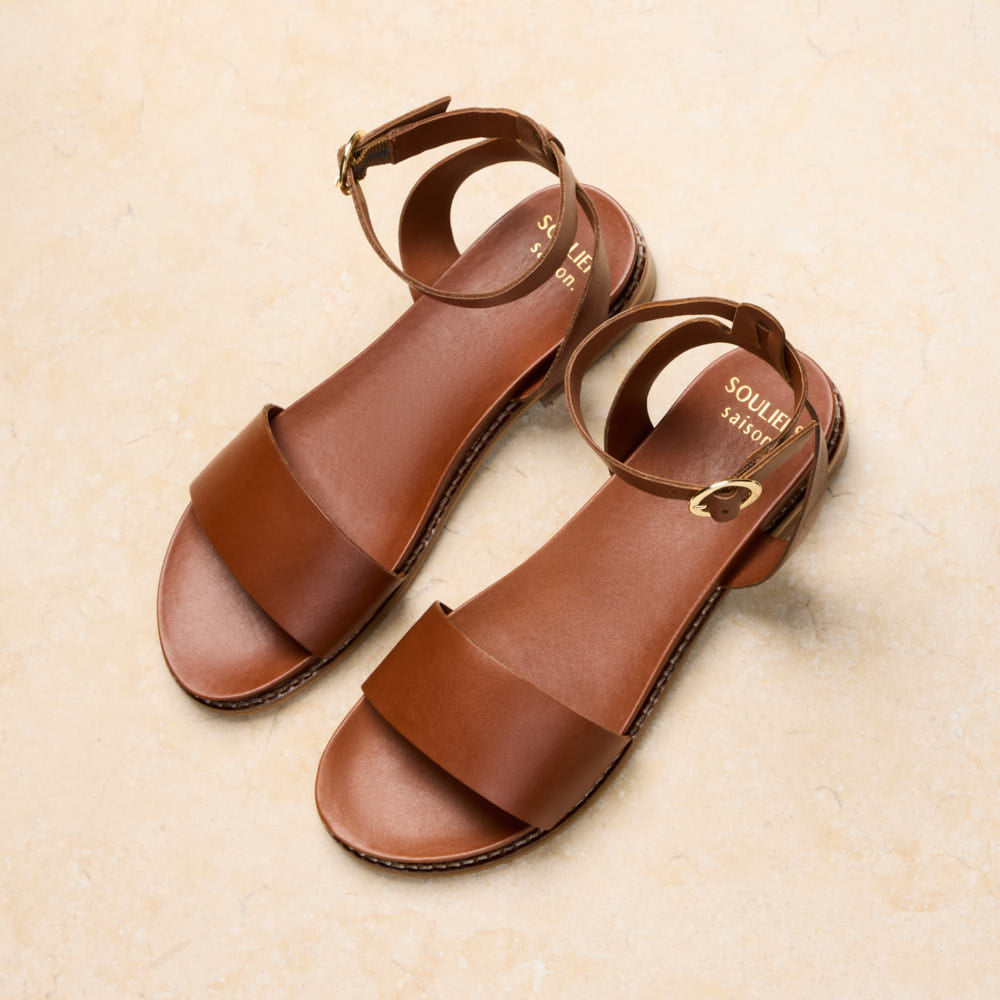 Sandales Philippine - Cognac