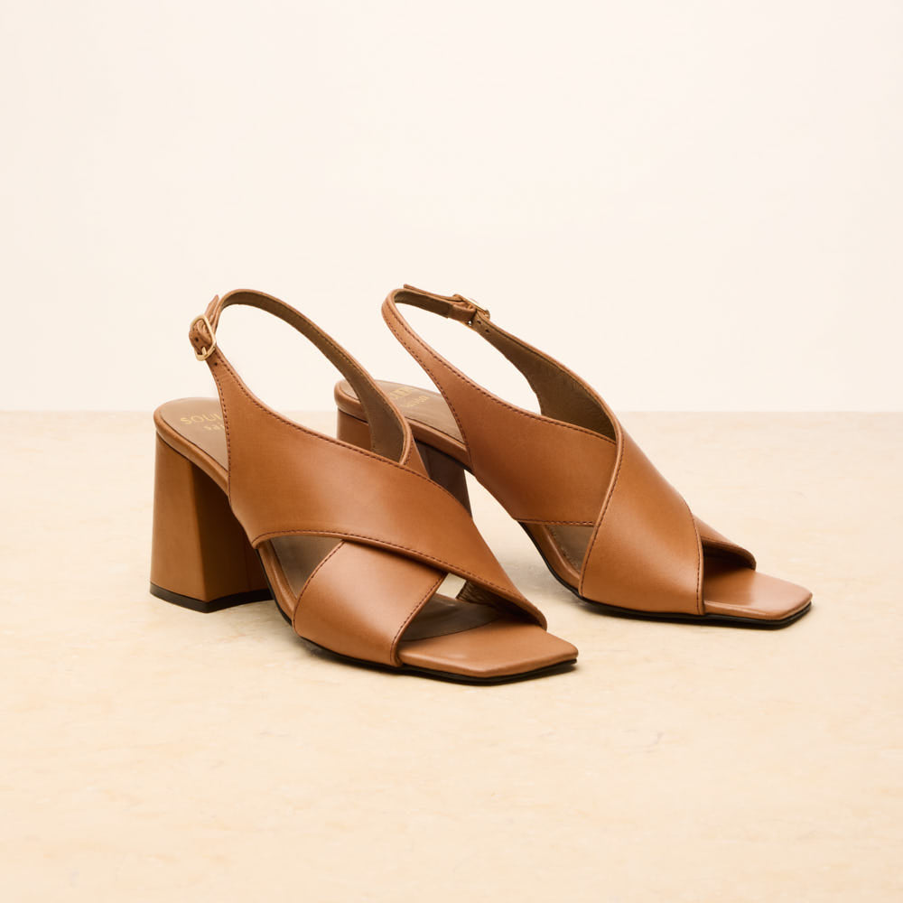 Sandales à talon Arielle - Cognac