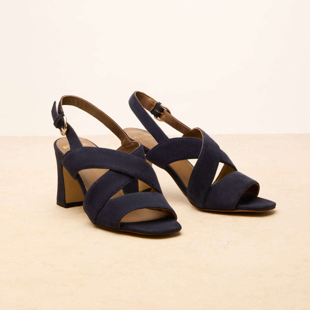 Sandales à talon Joséphine - Bleu marine