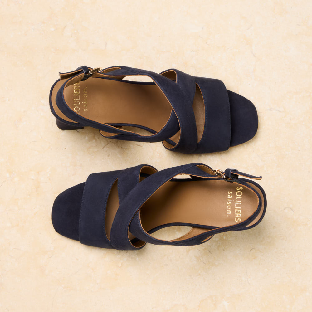 Sandales à talon Joséphine - Bleu marine