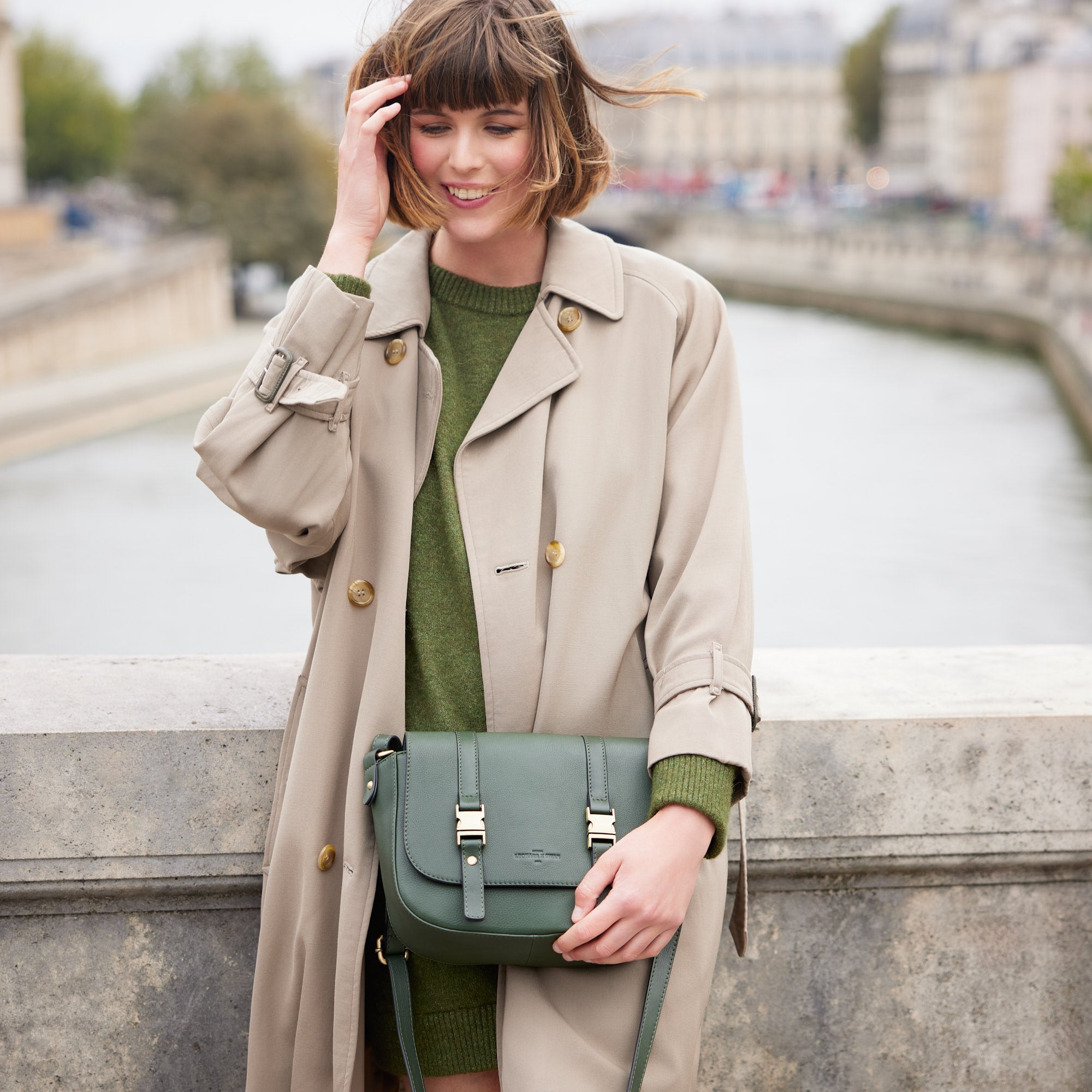 Sac à bandoulière Flore - Vert foncé