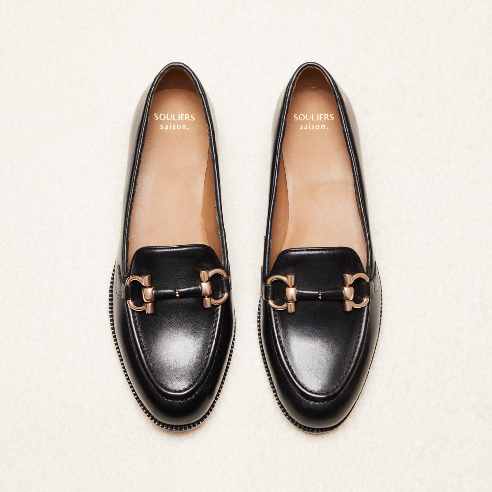 Mocassins Fleur - Noir