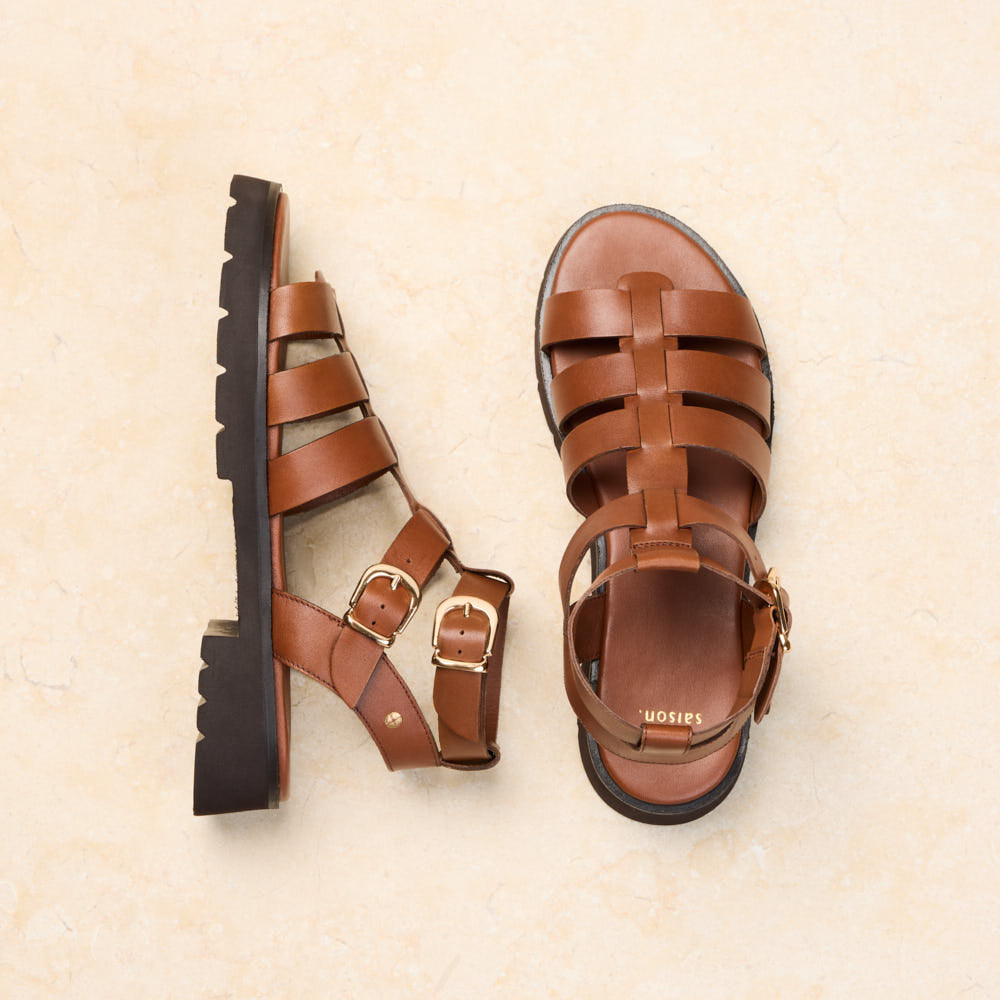 Sandales Jeannette - Cognac