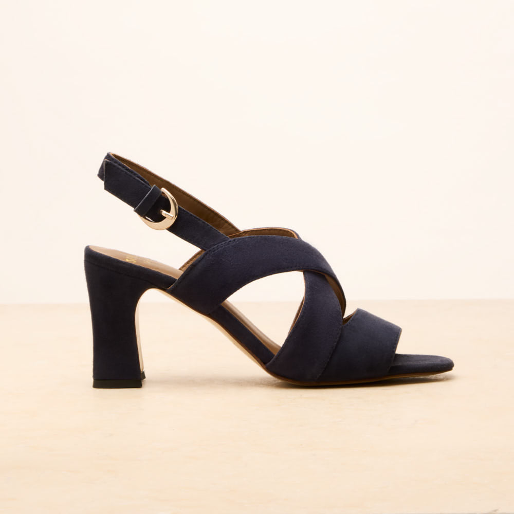 Sandales à talon Joséphine - Bleu marine