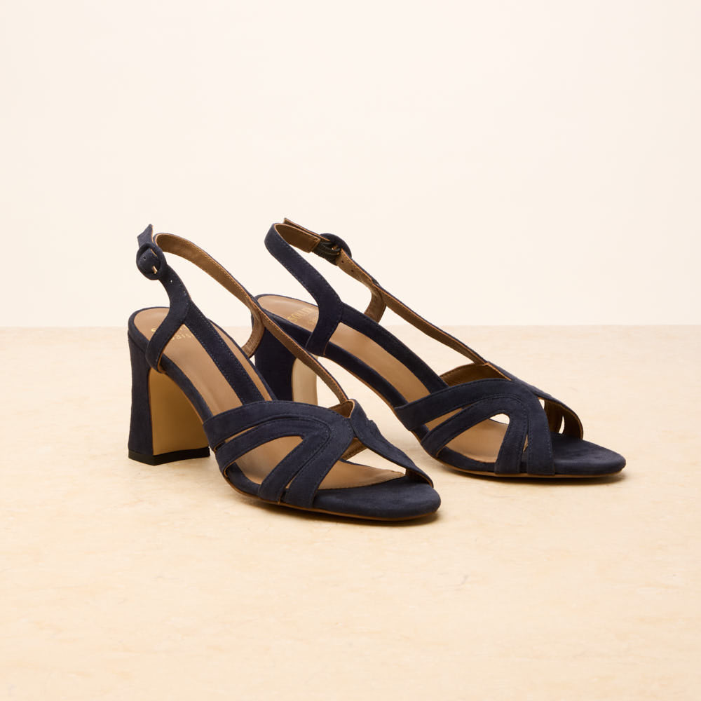 Sandales à talon Madeleine - Bleu marine