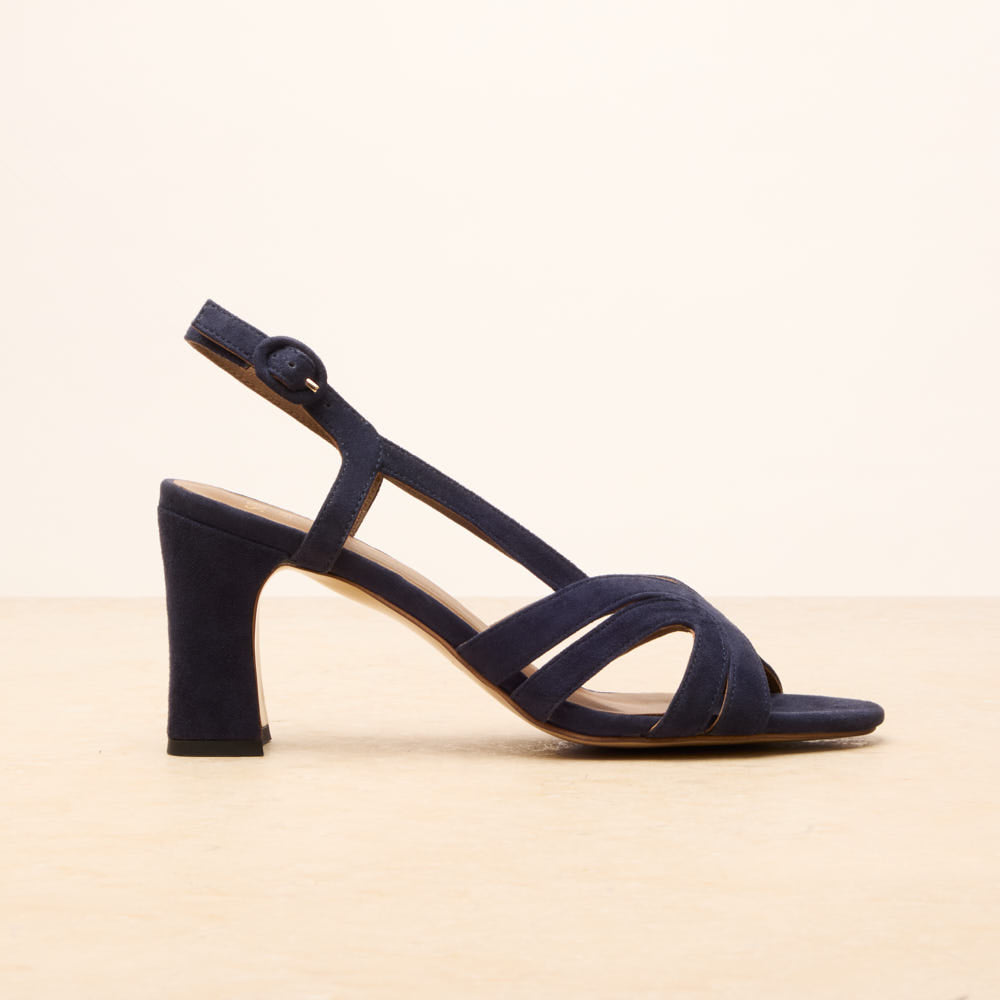Sandales à talon Madeleine - Bleu marine