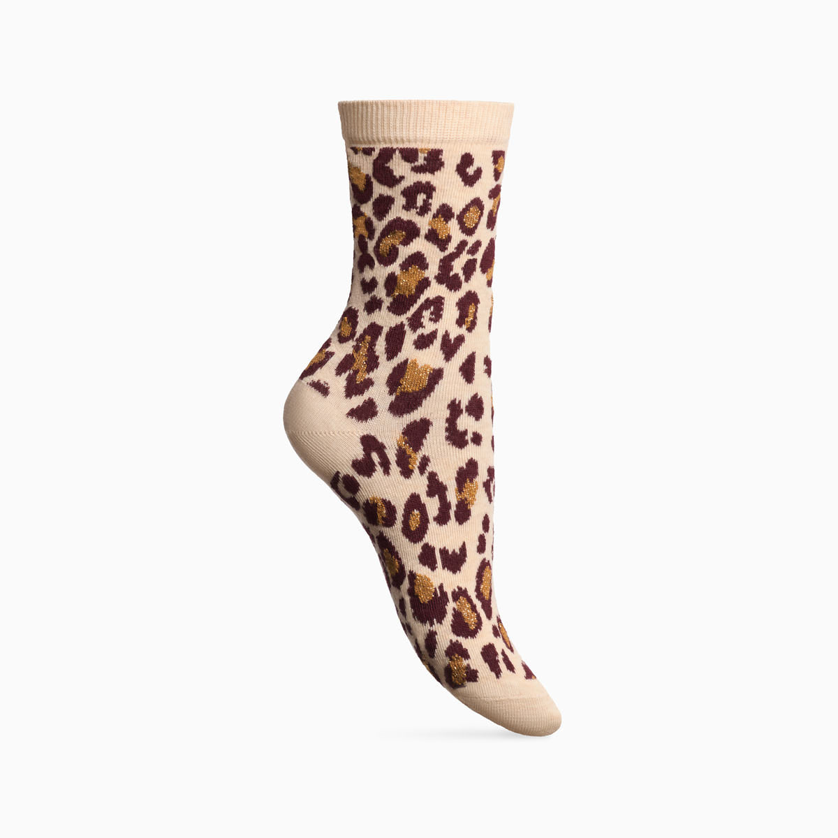 Chaussettes Léopard bordeaux x5